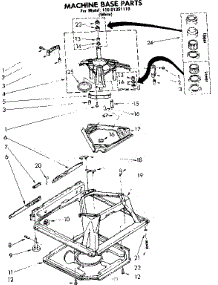 Machine Base Parts parts for Kenmore Washer 110.81351110 (11081351110, 110 81351110) from AppliancePartsPros.com