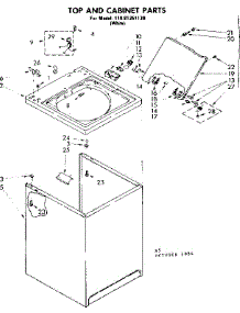 Top And Cabinet Parts parts for Kenmore Washer 110.81351130 (11081351130, 110 81351130) from AppliancePartsPros.com