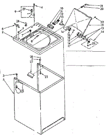 Top And Cabinet Parts parts for Kenmore Washer 110.81360800 (11081360800, 110 81360800) from AppliancePartsPros.com