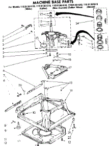 Machine Base Parts parts for Kenmore Washer 110.81361110 (11081361110, 110 81361110) from AppliancePartsPros.com