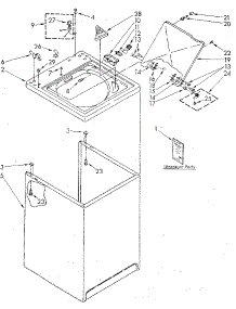 Top And Cabinet parts for Kenmore Washer 110.82477620 (11082477620, 110 82477620) from AppliancePartsPros.com