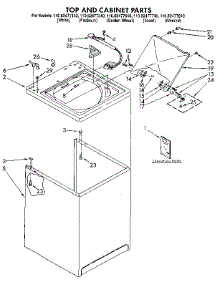 Top And Cabinet parts for Kenmore Washer 110.82477840 (11082477840, 110 82477840) from AppliancePartsPros.com