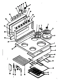 Main Top And Backguard Section parts for Kenmore Range 119.9246800 (1199246800, 119 9246800) from AppliancePartsPros.com