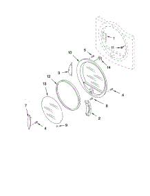 Door Parts parts for Kenmore Dryer 110.95876400 (11095876400, 110 95876400) from AppliancePartsPros.com