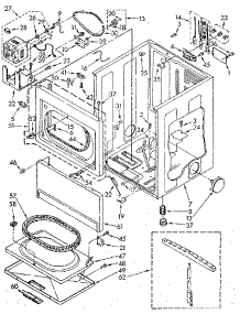 Cabinet parts for Kenmore Dryer 110.96091100 (11096091100, 110 96091100) from AppliancePartsPros.com