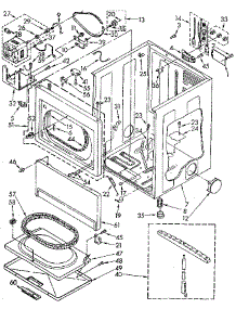 Cabinet parts for Kenmore Dryer 110.96093500 (11096093500, 110 96093500) from AppliancePartsPros.com