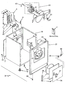 Cabinet parts for Kenmore Dryer 110.96121100 (11096121100, 110 96121100) from AppliancePartsPros.com