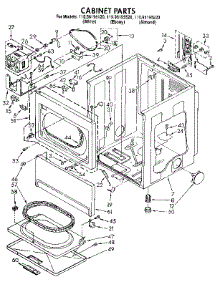 Cabinet parts for Kenmore Dryer 110.96195520 (11096195520, 110 96195520) from AppliancePartsPros.com