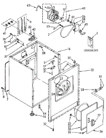 Cabinet parts for Kenmore Dryer 110.96210100 (11096210100, 110 96210100) from AppliancePartsPros.com