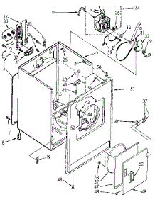 Cabinet parts for Kenmore Dryer 110.96263800 (11096263800, 110 96263800) from AppliancePartsPros.com