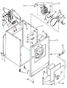 Cabinet parts for Kenmore Dryer 110.96264800 (11096264800, 110 96264800) from AppliancePartsPros.com