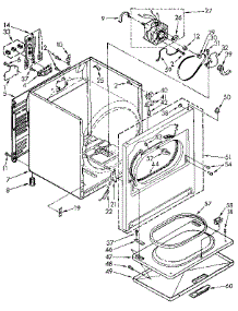 Cabinet parts for Kenmore Dryer 110.96271100 (11096271100, 110 96271100) from AppliancePartsPros.com