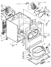 Cabinet parts for Kenmore Dryer 110.96272100 (11096272100, 110 96272100) from AppliancePartsPros.com