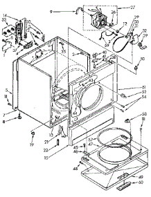 Cabinet parts for Kenmore Dryer 110.96278800 (11096278800, 110 96278800) from AppliancePartsPros.com