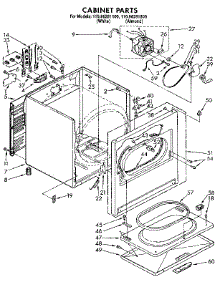Cabinet parts for Kenmore Dryer 110.96281100 (11096281100, 110 96281100) from AppliancePartsPros.com
