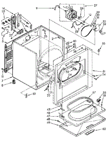 Cabinet parts for Kenmore Dryer 110.96282800 (11096282800, 110 96282800) from AppliancePartsPros.com