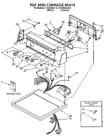Top And Console Parts parts for Kenmore Dryer 110.96283110 (11096283110, 110 96283110) from AppliancePartsPros.com