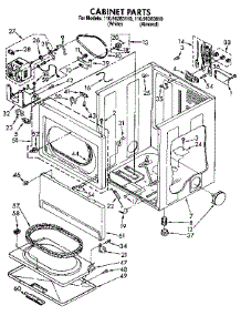 Cabinet Parts parts for Kenmore Dryer 110.96283110 (11096283110, 110 96283110) from AppliancePartsPros.com