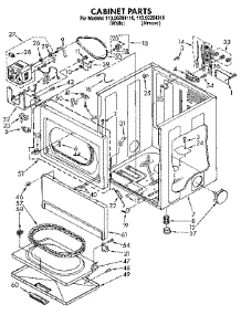 Cabinet parts for Kenmore Dryer 110.96284810 (11096284810, 110 96284810) from AppliancePartsPros.com