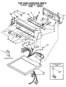 Top And Console parts for Kenmore Dryer 110.96284810 (11096284810, 110 96284810) from AppliancePartsPros.com