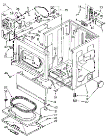 Cabinet parts for Kenmore Dryer 110.96291100 (11096291100, 110 96291100) from AppliancePartsPros.com