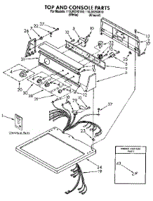 Top And Console parts for Kenmore Dryer 110.96292110 (11096292110, 110 96292110) from AppliancePartsPros.com