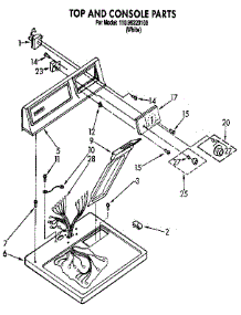 Top And Console parts for Kenmore Dryer 110.96320100 (11096320100, 110 96320100) from AppliancePartsPros.com