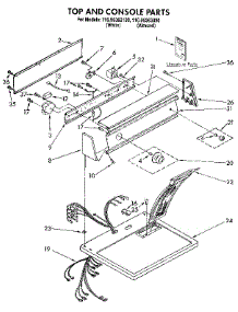 Top And Console parts for Kenmore Dryer 110.96363800 (11096363800, 110 96363800) from AppliancePartsPros.com