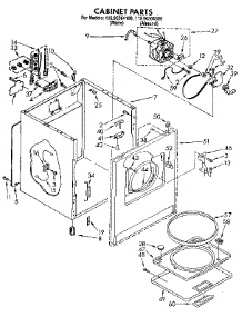 Cabinet parts for Kenmore Dryer 110.96364800 (11096364800, 110 96364800) from AppliancePartsPros.com