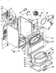 Cabinet parts for Kenmore Dryer 110.96374210 (11096374210, 110 96374210) from AppliancePartsPros.com