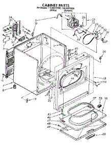 Cabinet parts for Kenmore Dryer 110.96375100 (11096375100, 110 96375100) from AppliancePartsPros.com