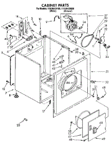 Cabinet parts for Kenmore Dryer 110.96429100 (11096429100, 110 96429100) from AppliancePartsPros.com