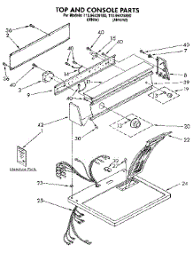 Top And Console parts for Kenmore Dryer 110.96429800 (11096429800, 110 96429800) from AppliancePartsPros.com