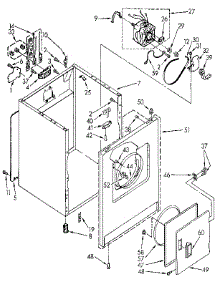 Cabinet parts for Kenmore Dryer 110.96468100 (11096468100, 110 96468100) from AppliancePartsPros.com