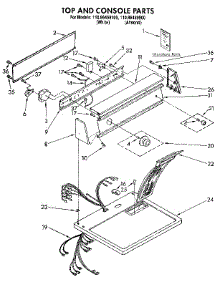 Top And Console parts for Kenmore Dryer 110.96469100 (11096469100, 110 96469100) from AppliancePartsPros.com