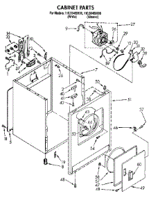 Cabinet parts for Kenmore Dryer 110.96469800 (11096469800, 110 96469800) from AppliancePartsPros.com