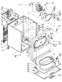 Cabinet parts for Kenmore Dryer 110.96478800 (11096478800, 110 96478800) from AppliancePartsPros.com