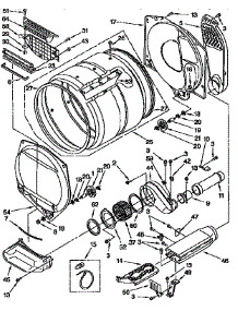 Upper And Lower Bulkhead parts for Kenmore Dryer 110.96502110 (11096502110, 110 96502110) from AppliancePartsPros.com