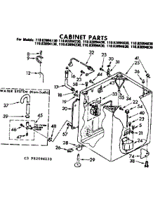 Cabinet Parts parts for Kenmore Washer 110.83094230 (11083094230, 110 83094230) from AppliancePartsPros.com