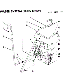 Water System Suds Only parts for Kenmore Washer 110.83151100 (11083151100, 110 83151100) from AppliancePartsPros.com