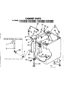 Cabinet Parts parts for Kenmore Washer 110.83160100 (11083160100, 110 83160100) from AppliancePartsPros.com