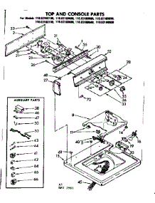 Top And Console Parts parts for Kenmore Washer 110.83160100 (11083160100, 110 83160100) from AppliancePartsPros.com