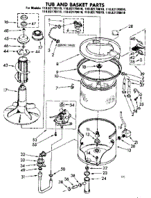Tub Andbasket Parts parts for Kenmore Washer 110.83170410 (11083170410, 110 83170410) from AppliancePartsPros.com