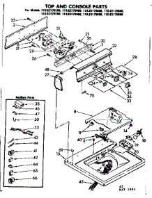 Top And Console Parts parts for Kenmore Washer 110.83170800 (11083170800, 110 83170800) from AppliancePartsPros.com