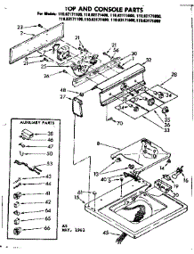 Top And Console Parts parts for Kenmore Washer 110.83171100 (11083171100, 110 83171100) from AppliancePartsPros.com