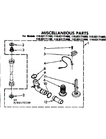 Miscellaneous Parts parts for Kenmore Washer 110.83171600 (11083171600, 110 83171600) from AppliancePartsPros.com
