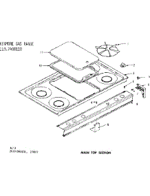 Main Top Section parts for Kenmore Range 119.7408110 (1197408110, 119 7408110) from AppliancePartsPros.com
