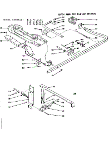 Oven And Top Burner Section parts for Kenmore Range 119.7417611 (1197417611, 119 7417611) from AppliancePartsPros.com