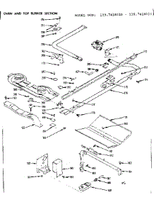 Oven And Top Burner Section parts for Kenmore Range 119.7418010 (1197418010, 119 7418010) from AppliancePartsPros.com