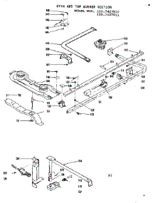 Oven And Top Burner Section parts for Kenmore Range 119.7427910 (1197427910, 119 7427910) from AppliancePartsPros.com